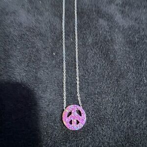 ☮️STERLING OPAL peace ☮️ necklace